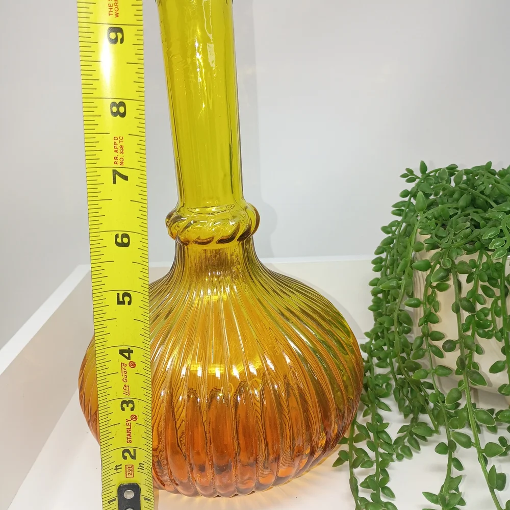 Amber and Yellow Glass Vase
